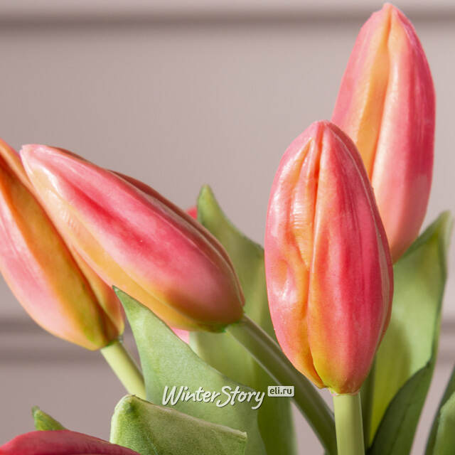 Силиконовые тюльпаны Hidalgo 9 шт, 29 см темно-розовые EDG