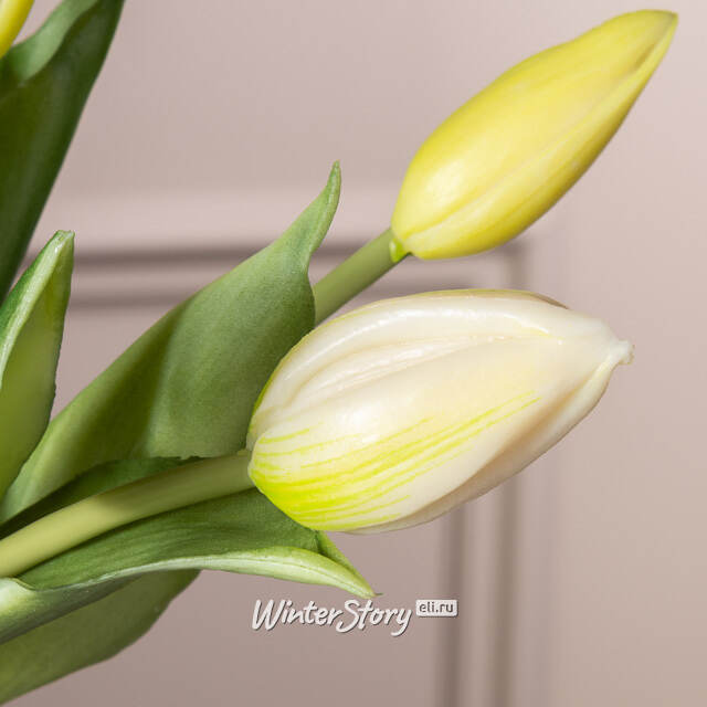 Силиконовые тюльпаны Идальго 9 шт, 29 см зеленые EDG