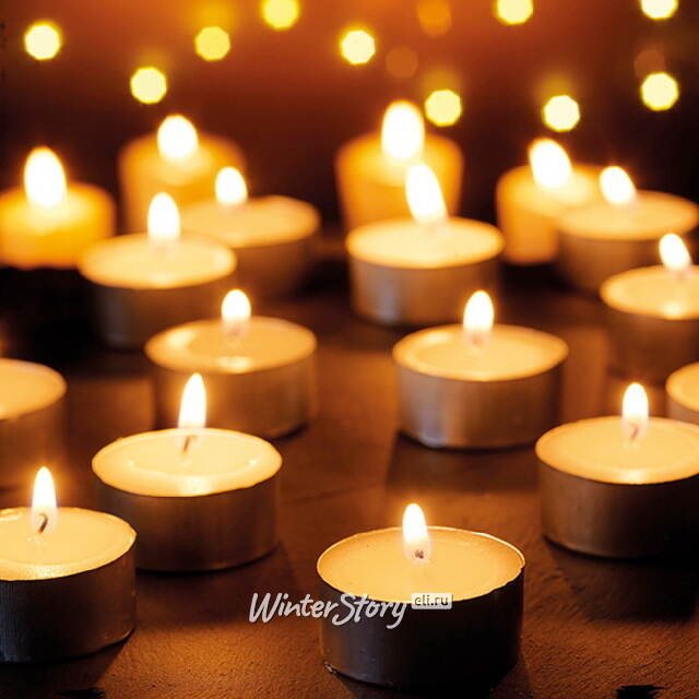 Чайные свечи 50 шт белые, 4*1.5 см, 6 часов Kaemingk