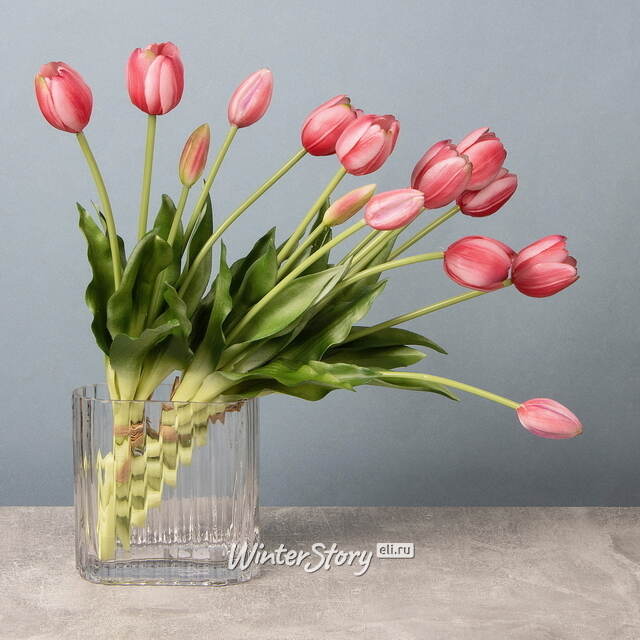 Силиконовые тюльпаны Верналис 5 шт, 40 см розовые EDG