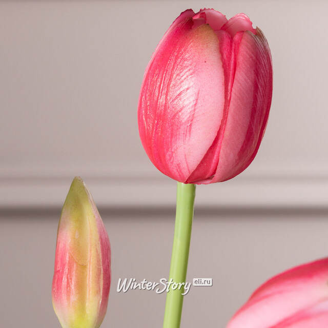 Силиконовые тюльпаны Верналис 5 шт, 40 см розовые EDG