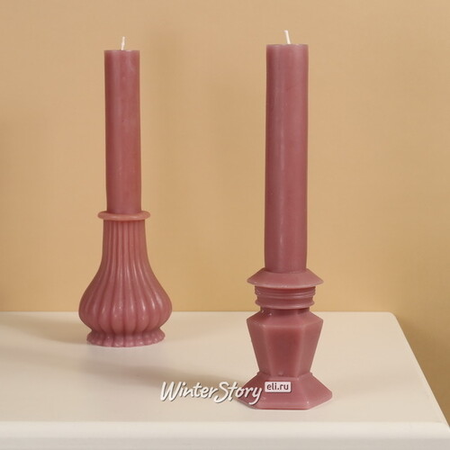 Декоративная свеча Caserta Royale: Velvet Pink 25 см Kaemingk