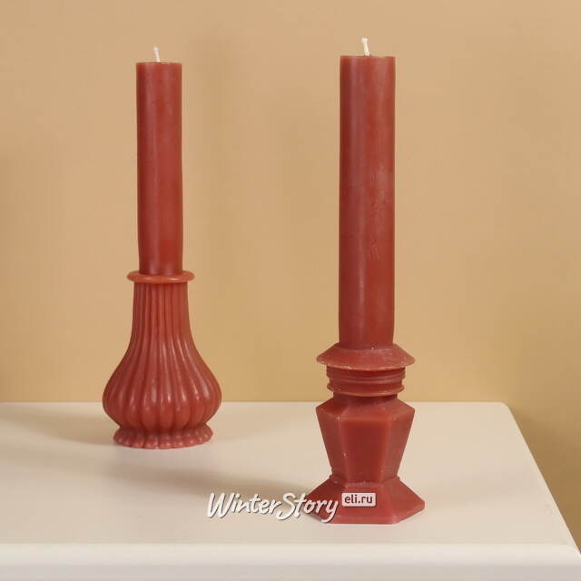 Декоративная свеча Caserta Royale: Terra Brown 25 см Kaemingk