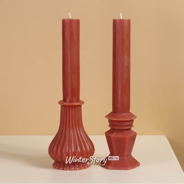 Декоративная свеча Caserta Royale: Terra Brown 25 см Kaemingk