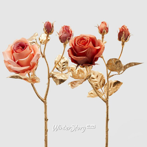 Искусственная роза Goldone Cagliare 50 см персиковая EDG