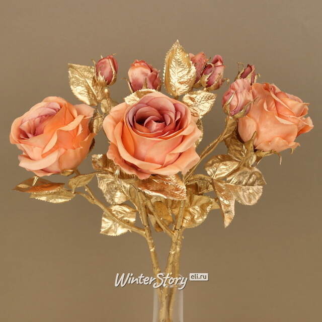 Искусственная роза Золото Кальяри 50 см персиковая EDG