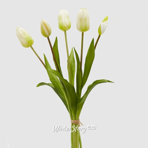 Силиконовые тюльпаны Principe Bianco 5 шт, 40 см EDG