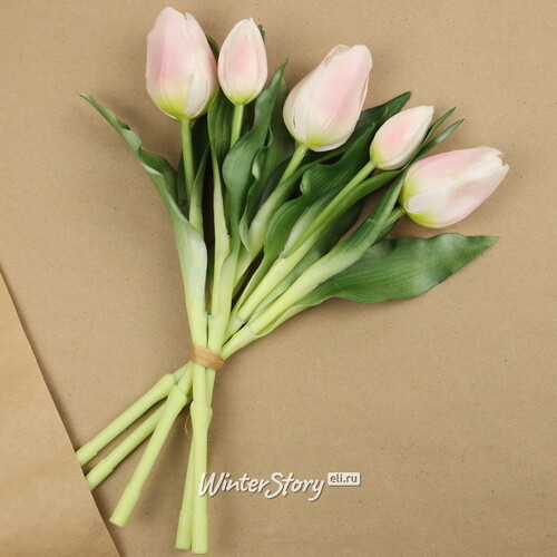 Силиконовые цветы Тюльпаны Piccola Ragazza 5 шт, 28 см нежно-розовые EDG