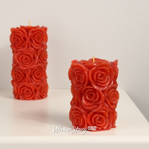 Декоративная свеча Розабелла 10*7 см красная Kaemingk