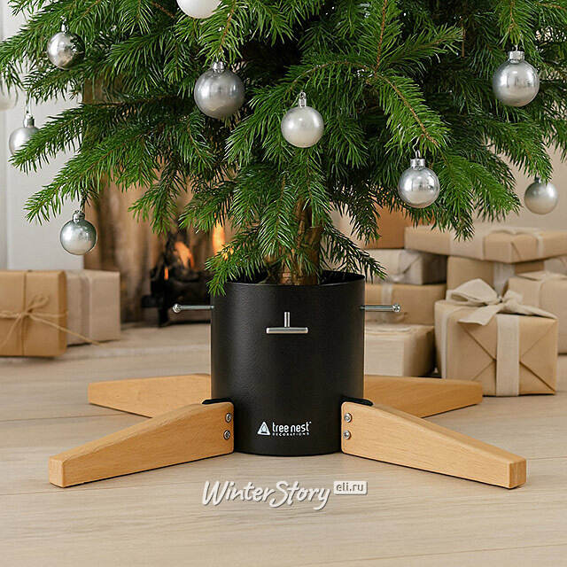 Подставка для елки 74*20 см, высотой до 3.5 м, диаметр ствола до 14 см, черная Tree Nest