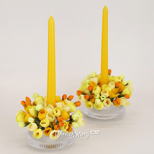Столовые свечи Serata Accogliente 25 см, 4 шт, желтые EDG