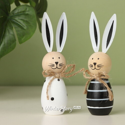 Набор декоративных фигурок Кролики Black and White 10 см, 2 шт Breitner