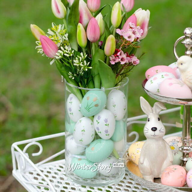 Пасхальные подвески Яйца - Flower Green 6 см, 6 шт Breitner