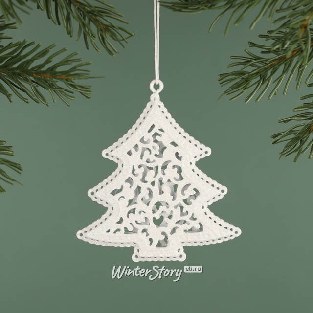 Ёлочная игрушка Кружевная Ёлочка 8 см, подвеска Breitner