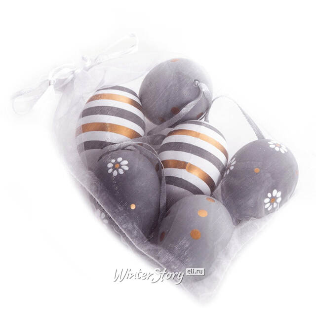 Пасхальные подвески Яйца - Romantic Easter 6 см, 6 шт Breitner