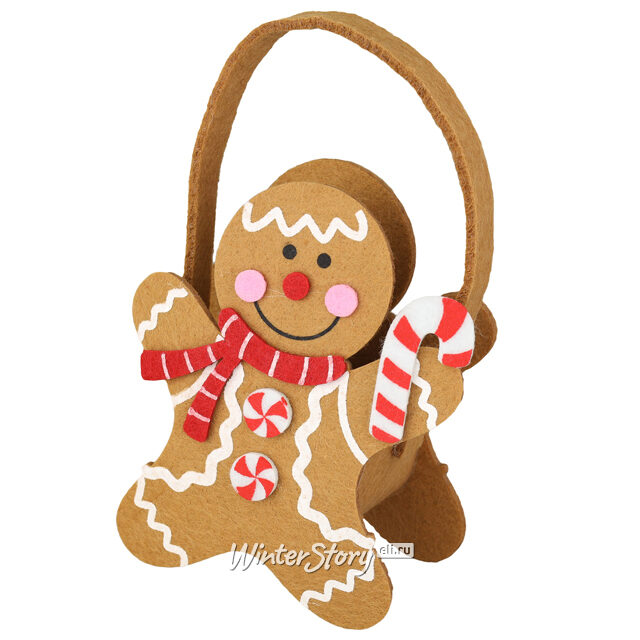 Сумка для подарков Пряничный мистер Бисквит 12*10 см, фетр Breitner