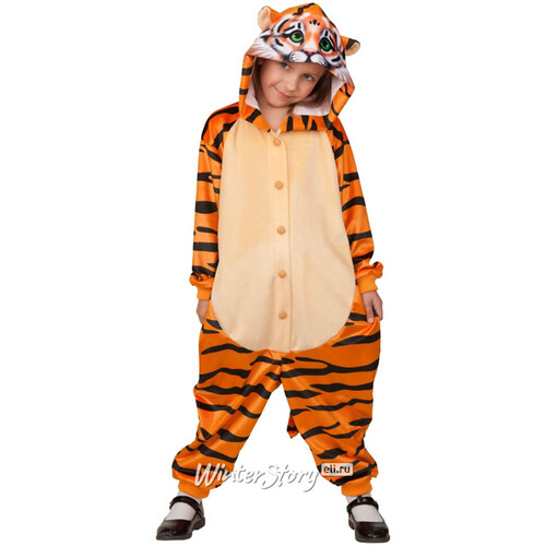 Маскарадный костюм - детский кигуруми Тигрочка, рост 110-122 см Батик