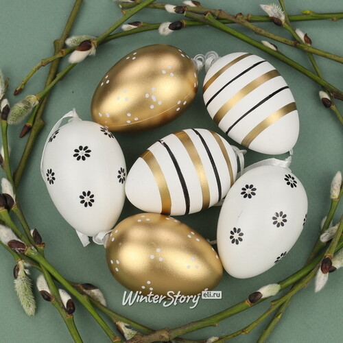 Пасхальные подвески Яйца - Glamorous Easter 6 см, 6 шт Breitner