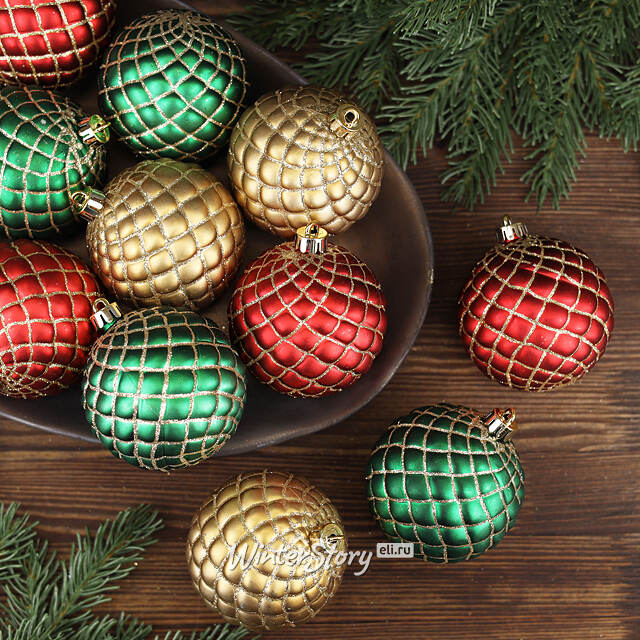 Набор пластиковых шаров Warm Christmas 8 см, 12 шт Winter Deco