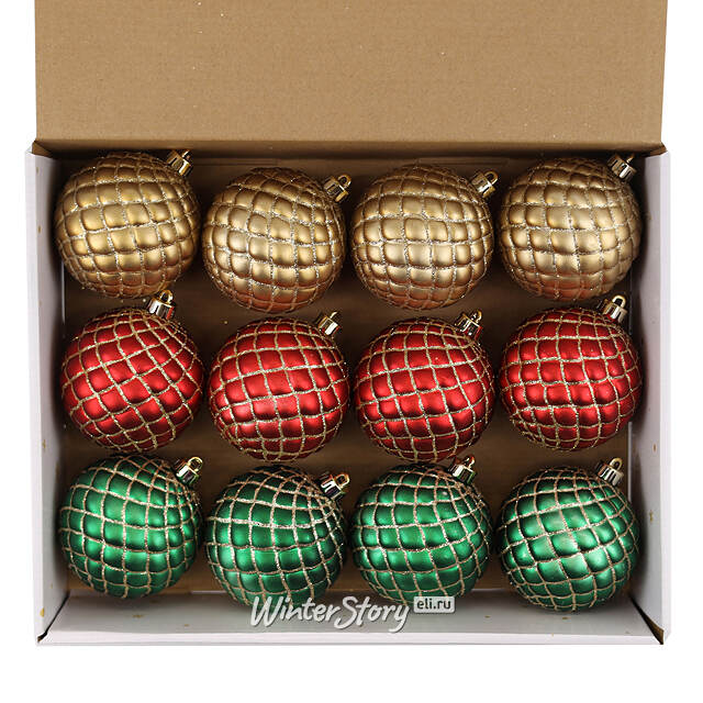 Набор пластиковых шаров Warm Christmas 8 см, 12 шт Winter Deco