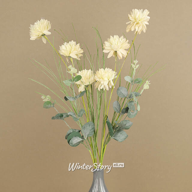 Искусственный букет Florance Garden - Белые Георгины 66 см Kaemingk