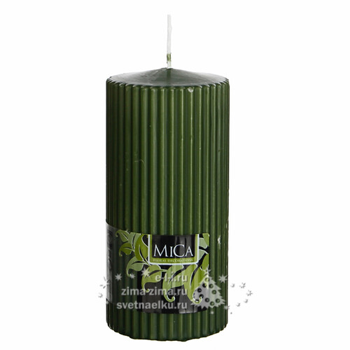 Свеча рифленая Аура Макси, 150*70 мм, темно-зеленый Edelman
