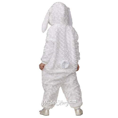 Карнавальный костюм - кигуруми Зайчик белый, рост 134 см Батик
