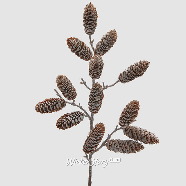 Искусственная ветка с шишками Gelo Bianco 60 см EDG