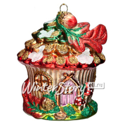 Стеклянная елочная игрушка Сказочный Домик - Желудь 11 см, подвеска Holiday Classics
