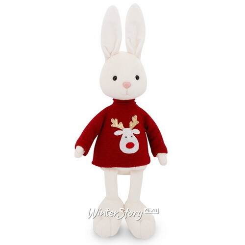Мягкая игрушка Кролик Клаус в свитере с оленем 28 см Orange Toys