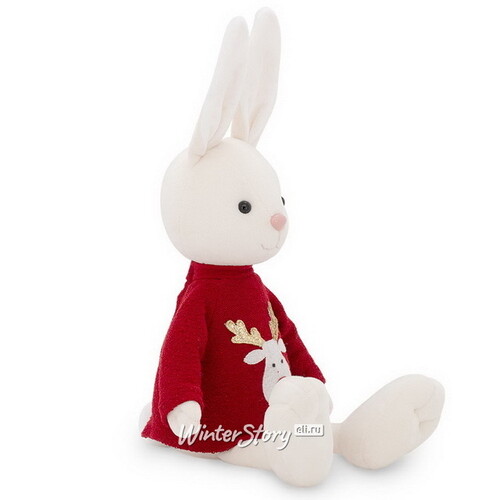Мягкая игрушка Кролик Клаус в свитере с оленем 28 см Orange Toys