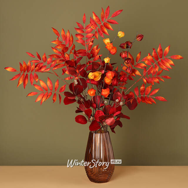 Искусственная ветка Физалис 90 см оранжевый Boltze