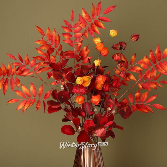 Искусственная ветка Физалис 90 см оранжевый Boltze