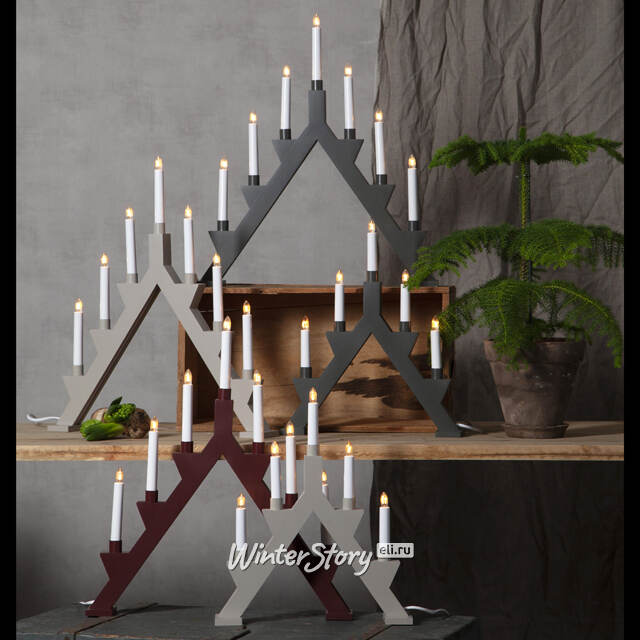 Светильник-горка Zack большой 53*47 см светло-серый, 7 электрических свечей Star Trading