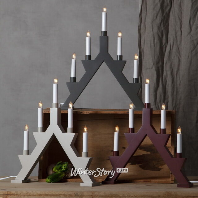Светильник-горка Zack 41*34 см графитовый, 5 электрических свечей Star Trading