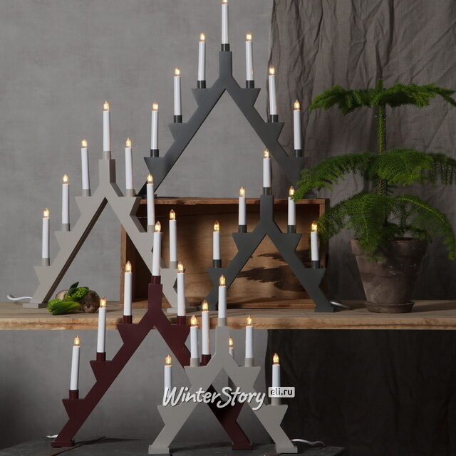 Светильник-горка Zack 41*34 см графитовый, 5 электрических свечей Star Trading
