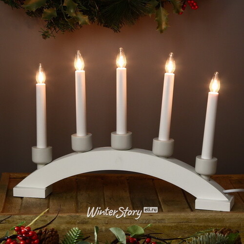 Рождественская горка Paint Snow 41*29 см белая, 5 электрических свечей Star Trading