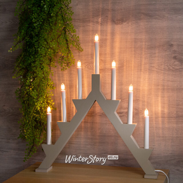 Светильник-горка Zack большой 53*47 см светло-серый, 7 электрических свечей Star Trading
