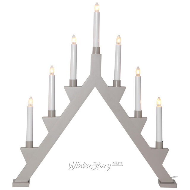 Светильник-горка Zack большой 53*47 см светло-серый, 7 электрических свечей Star Trading