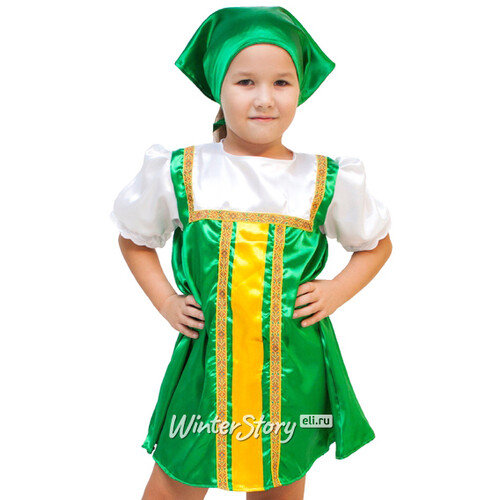 Карнавальный костюм Плясовой зеленый, рост 122-134 см Бока С