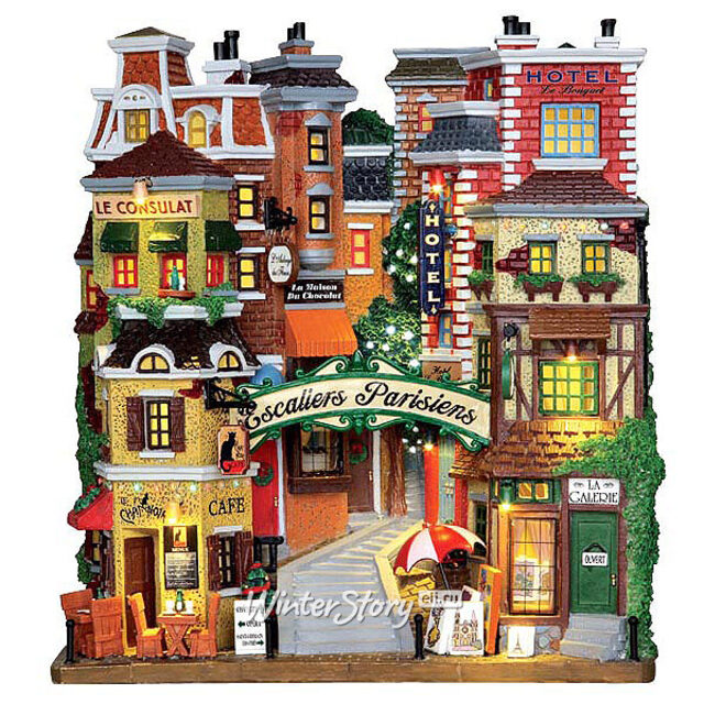 Фасад Французская улочка, 27*24*10 см, подсветка, батарейки Lemax (Лемакс)