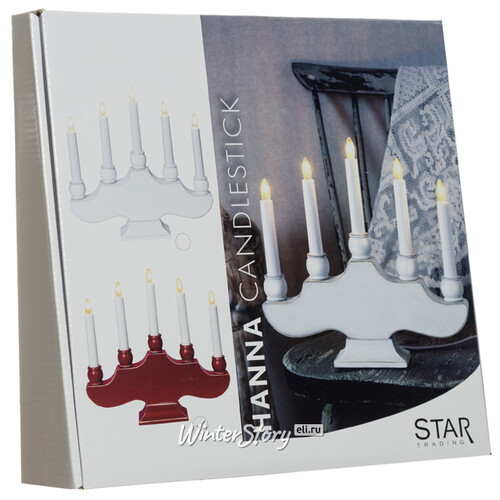 Винтажный светильник-горка Hanna 30*27 см красный, 5 электрических свечей Star Trading
