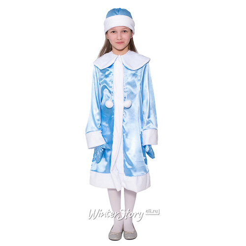 Карнавальный костюм Девочка Снегурочка атласный, рост 122-134 см Бока С