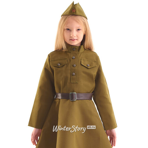 Детская военная форма Солдаточка в платье, рост 140-152 см Бока С