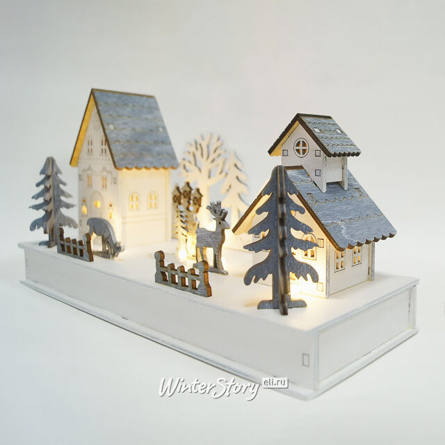 Новогодний светильник Рождество в деревушке Шильтах 28*15 см на батарейках, 8 LED ламп Star Trading (Svetlitsa)