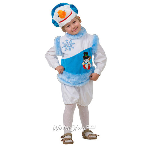 Карнавальный костюм Снеговик снежный, рост 110 см Батик