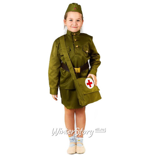 Детская военная форма Санитарка люкс, рост 122-134 см Бока С