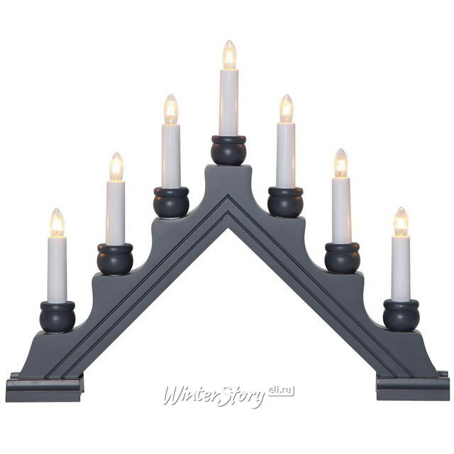 Рождественская горка Карина 42*34 см графитовая, 7 электрических свечей Star Trading