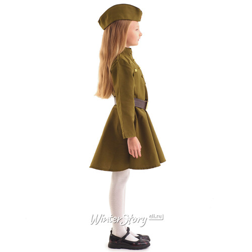 Детская военная форма Солдаточка в платье люкс, рост 140-152 см Бока С