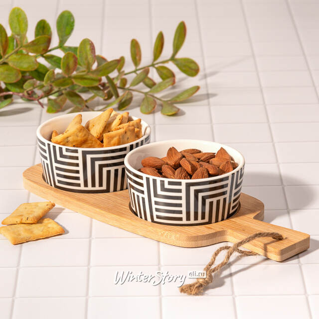 Набор для закусок Black and White 25*10 см, 3 предмета Koopman